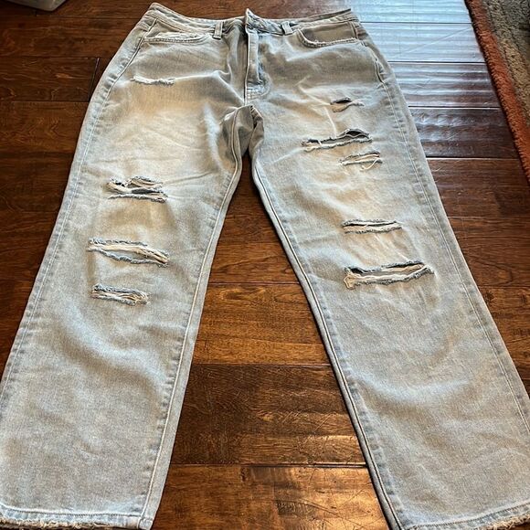 Vervet Super High Rise Distressed Crop Straight Denim Jeans, size 30! - Picture 1 of 10